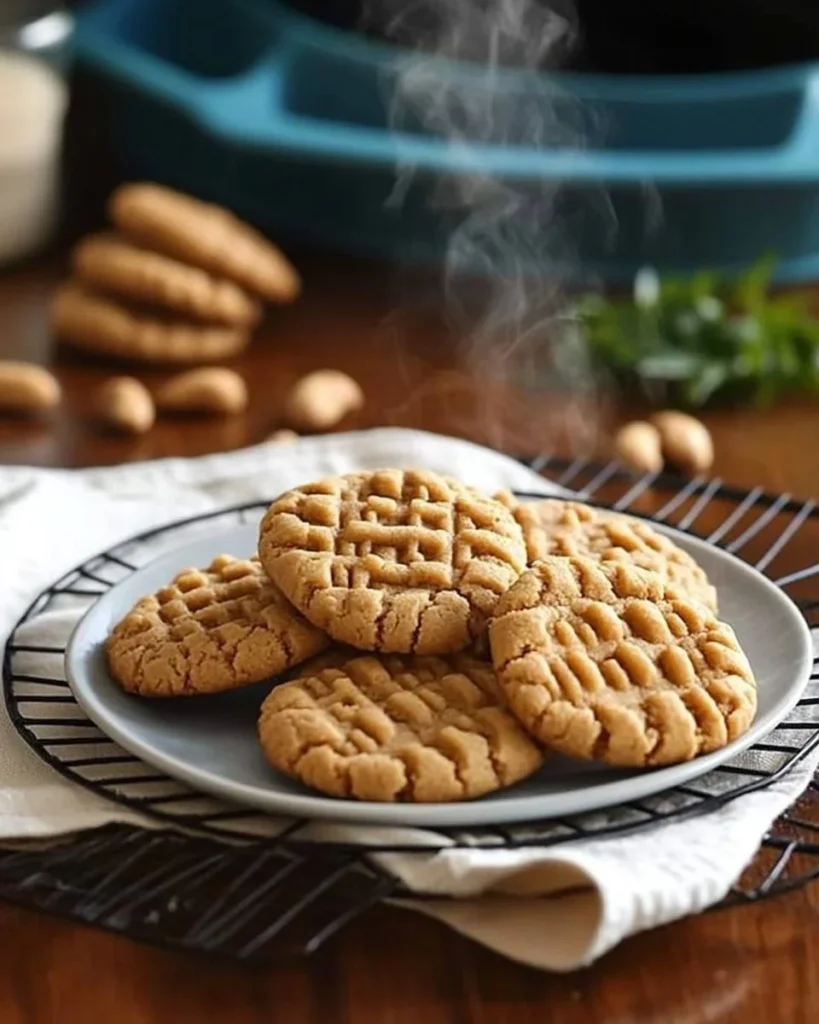 Delicious 3-ingredient peanut butter cookies on a baking tray