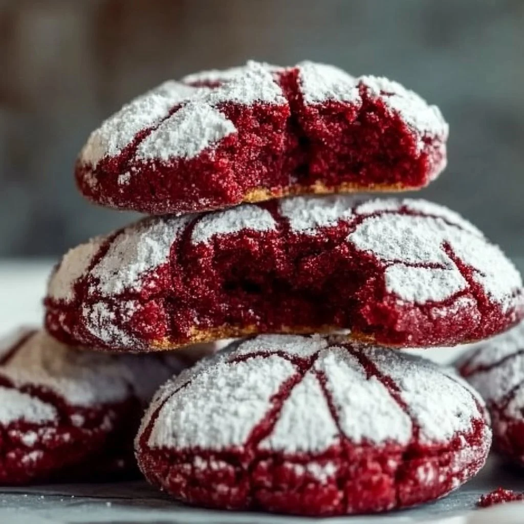 Red Velvet Crinkle Cookies
