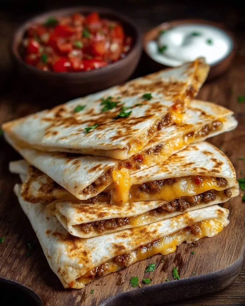 Smashburger Quesadillas served with fresh ingredients and crispy edges