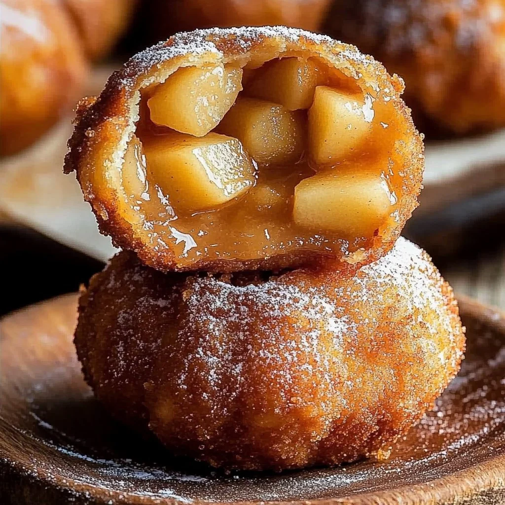 Delicious air fryer apple pie bombs ready to serve with a golden crust.