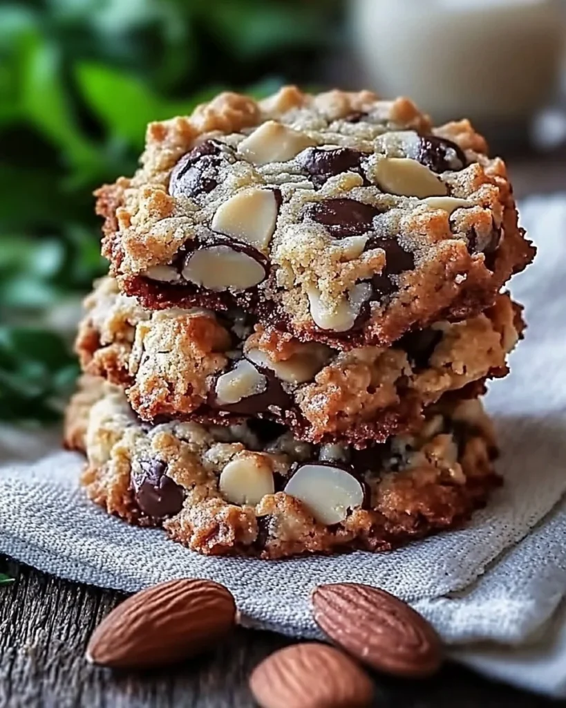 Delicious homemade Almond Joy Cookies with chocolate, coconut, and almonds