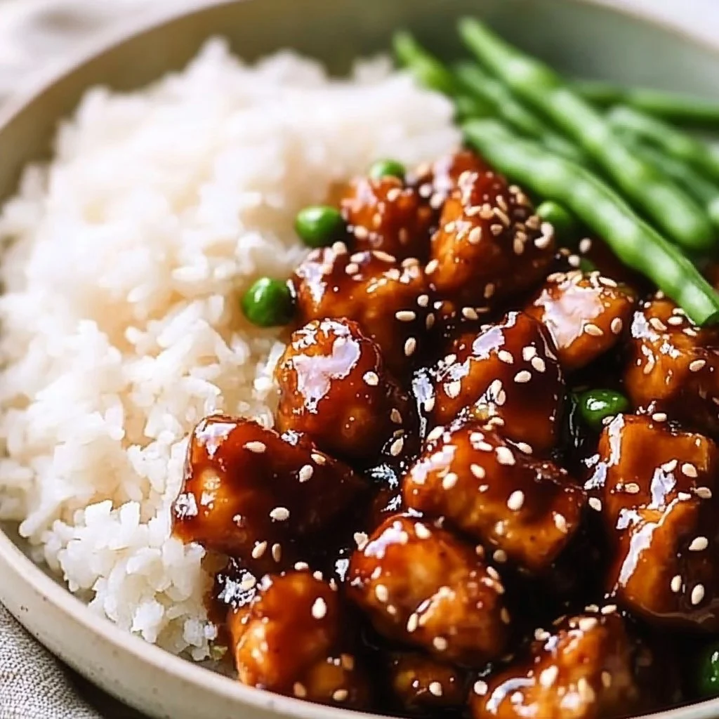 Healthy high protein sesame chicken recipe with authentic Asian flavors