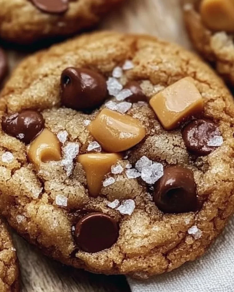 Delicious butterscotch chocolate chip cookies on a plate, freshly baked.