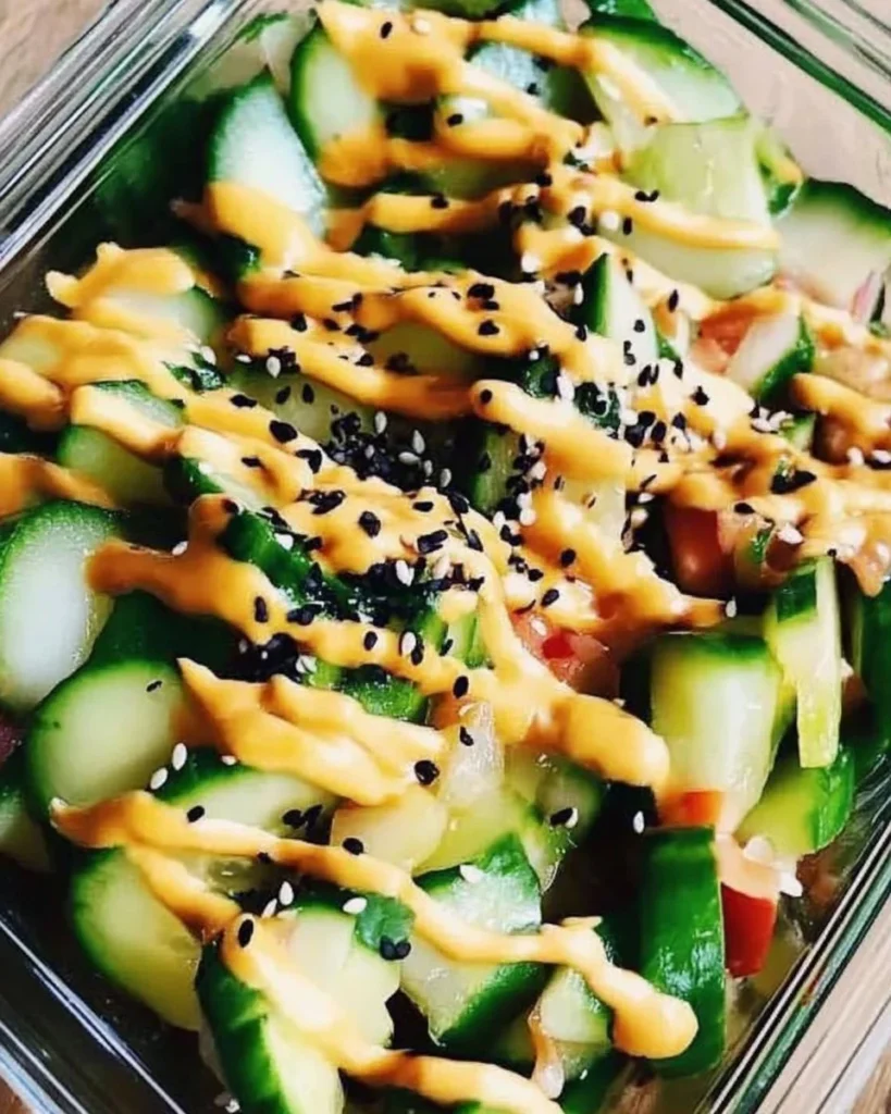 California Roll Cucumber Salad with fresh ingredients and vibrant colors