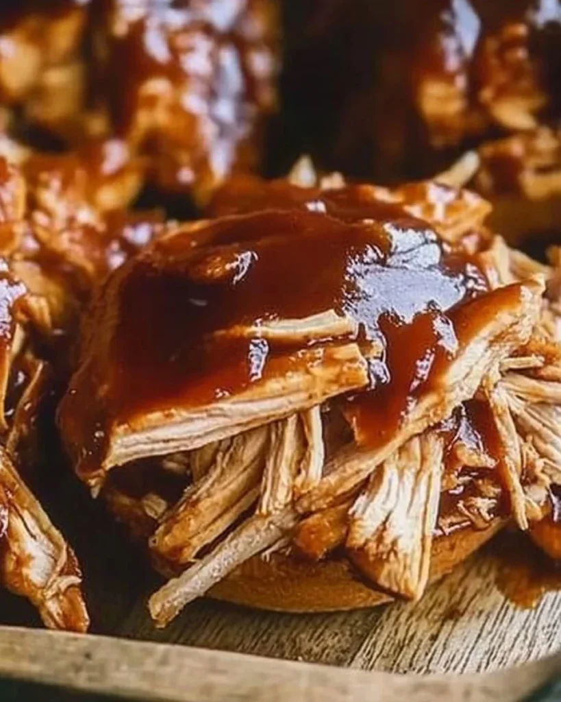 Delicious Crockpot BBQ Chicken Sandwich with tender chicken and BBQ sauce