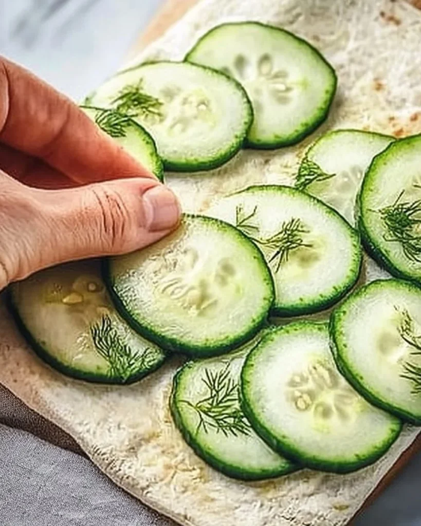 Cucumber Dill Pinwheels served on a platter