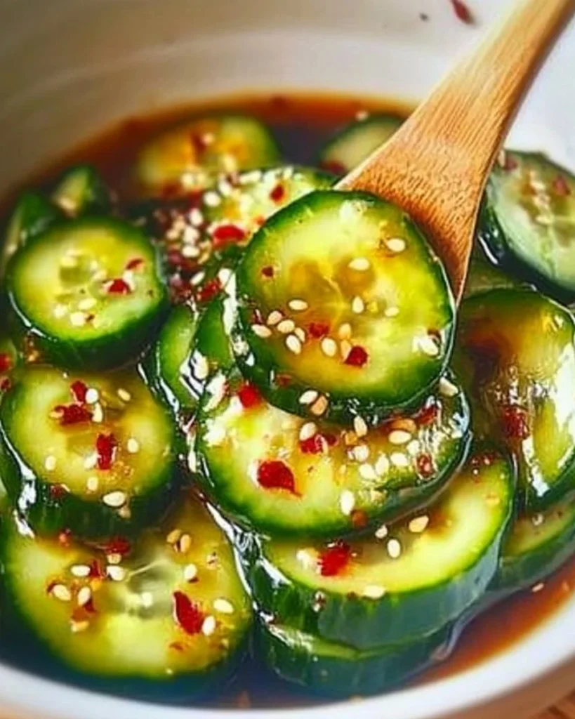 Bowl of Easy Asian Cucumber Salad with vibrant vegetables and dressing
