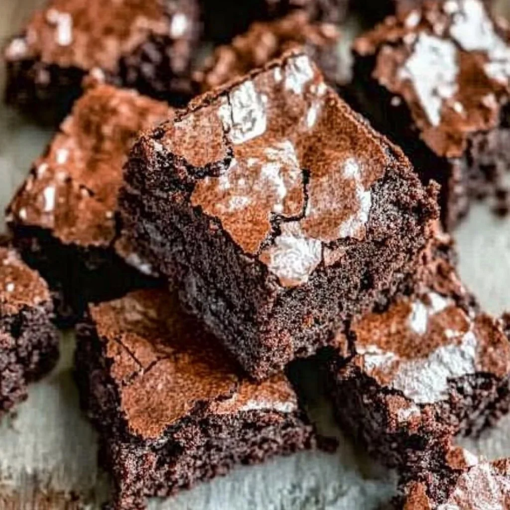 Delicious easy zero sugar brownies with Greek yogurt on a plate