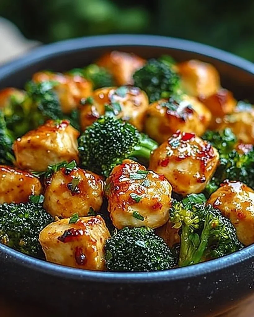 Garlic Butter Chicken served with broccoli on a plate