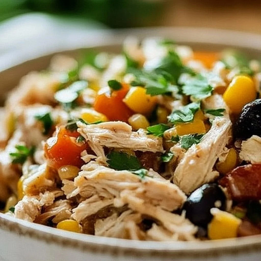 Healthy Crockpot Chicken Bowls with fresh vegetables and whole grains