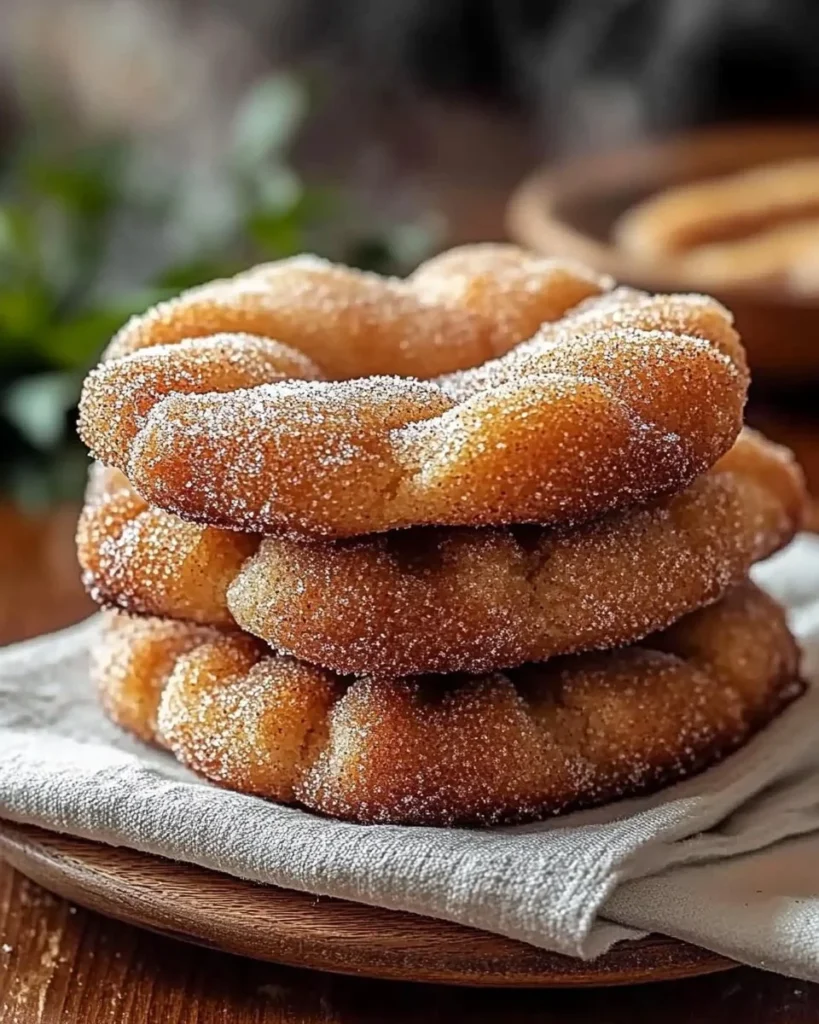 Delicious homemade churro cookies with cinnamon sugar coating
