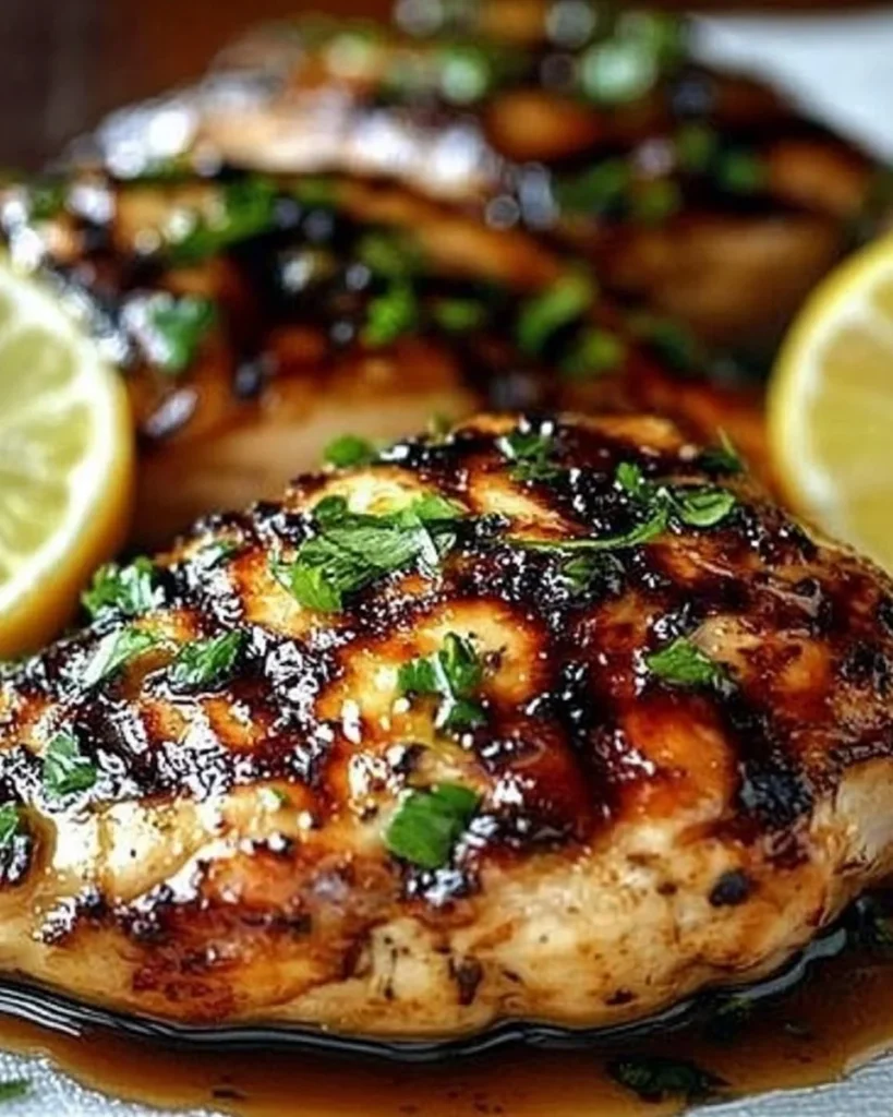 Delicious Key West grilled chicken served with fresh herbs and lime