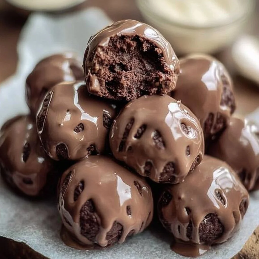 No-bake cottage cheese brownie bites rich in protein and flavor.