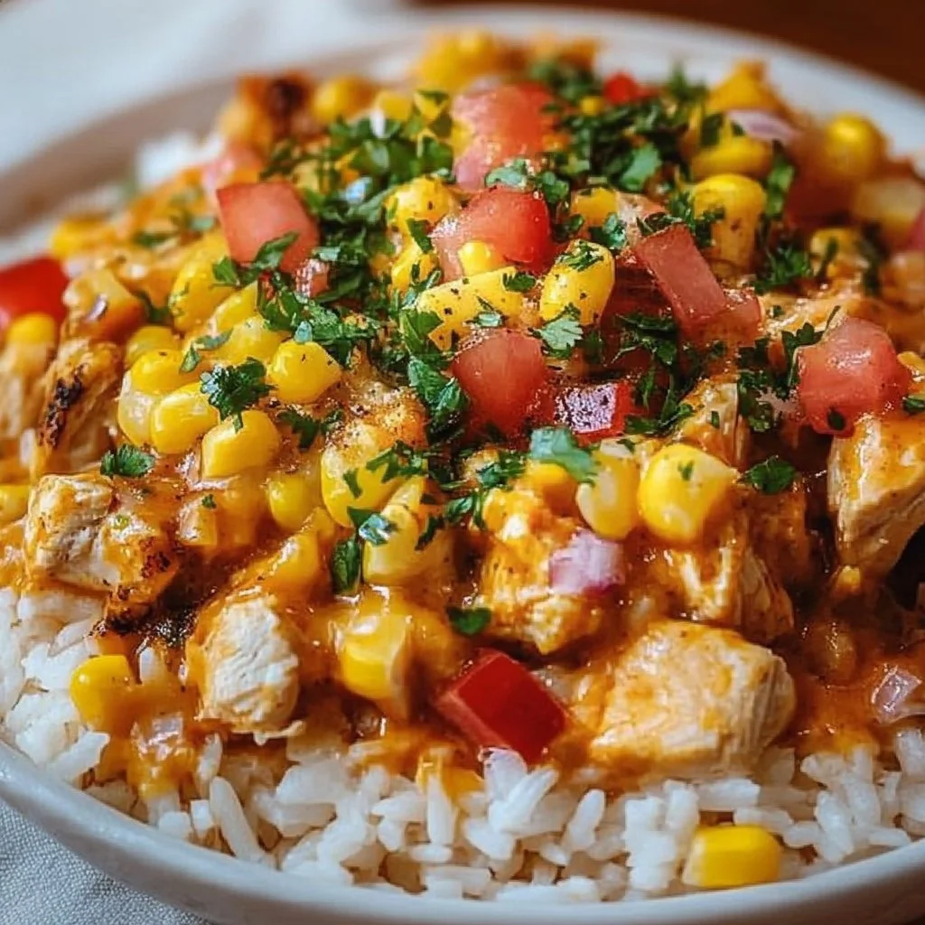 One Pot Cheesy Southwest Chicken and Rice served in a bowl