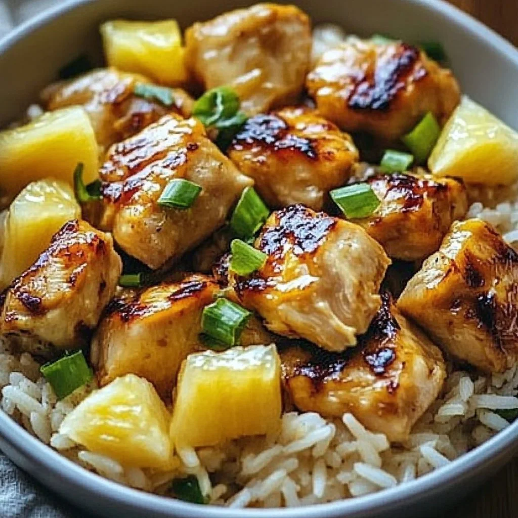 Delicious Pineapple Chicken and Rice served for a family dinner
