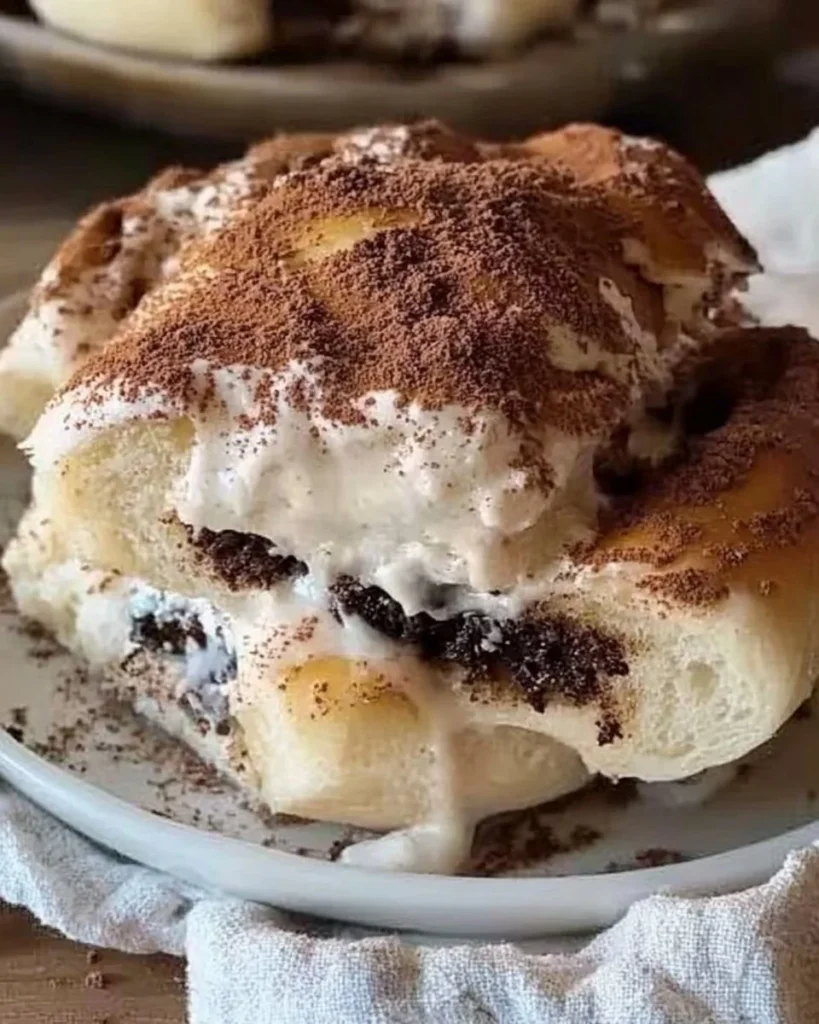 Freshly baked sourdough brownie rolls on a cooling rack.