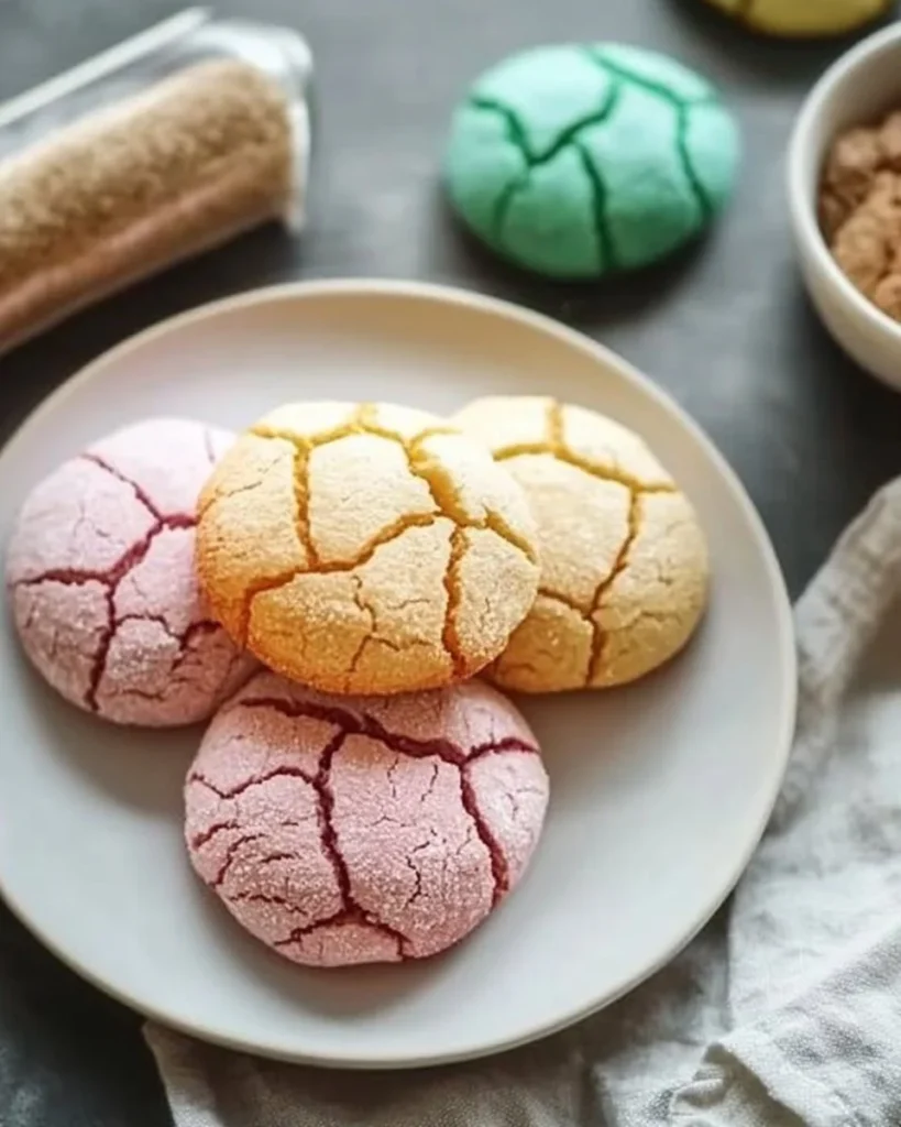 Springtime Crinkle Cookies, perfectly chewy and crinkled for a delightful treat.
