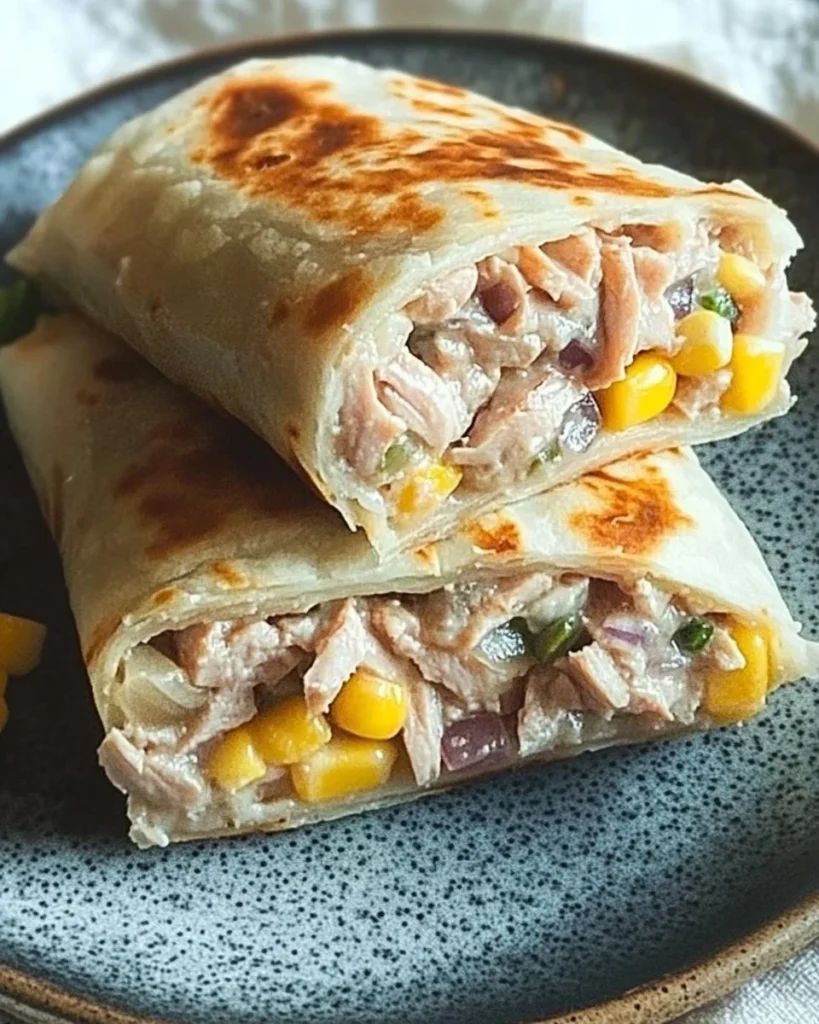 Delicious Tuna Melt Wrap with fresh ingredients and melted cheese