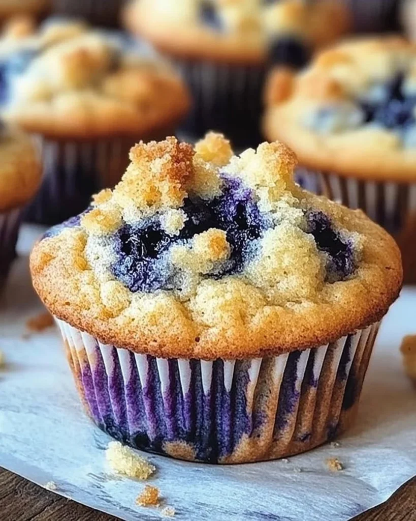 Delicious ultimate blueberry muffins fresh out of the oven